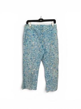 Lilly Pulitzer Blue Monkey Print Capri Kiss the Cook Pants Size 6 Y2k White Labe